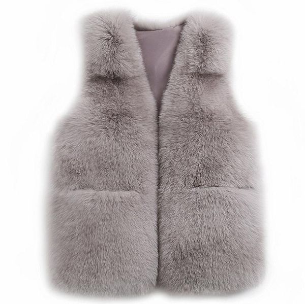 

women's autumn winter solid color imitation fur vests fashion female fake fur sleeveless jackets s/2xl waistcoats j3175, Black;white