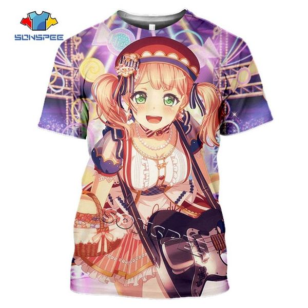 

summer puppet bang dream anime girl 3d print shirts hippie aesthetic graphic men clothing