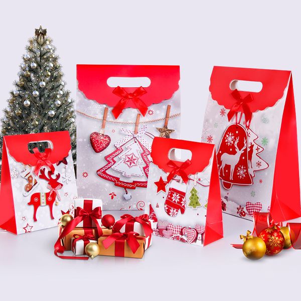 

christmas decorations 10pcs gifts boxes packing candy box foldable wrapping paper bags event xmas party supplies