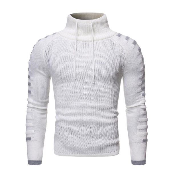 

men's sweaters autumn and winter pullover sweater turtleneck casual coat, White;black