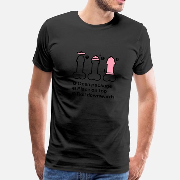 

condom manual t shirt men character tee shirt round neck slim fit new fashion summer letter shirt