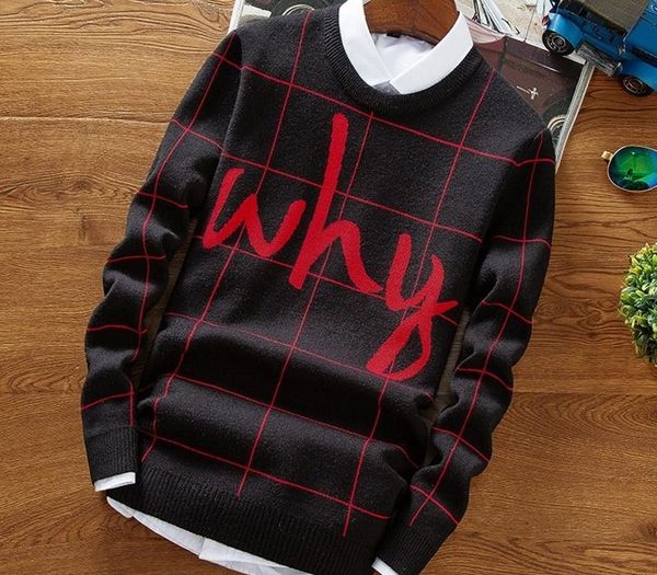 

christmas sweater men new hip hop letter printed sweaters male casual pullovers warm men's knitted sweaters mx200711, White;black