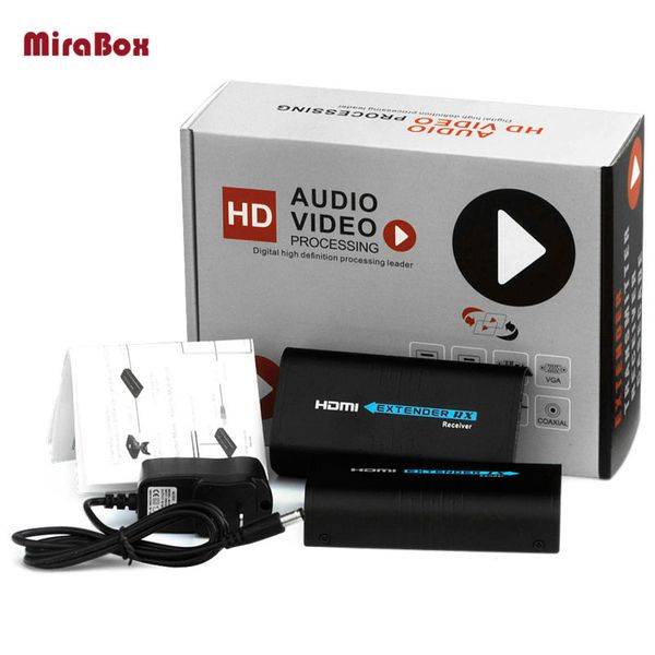 

audio cables & connectors 120m 1080p extender over ethernet tcp/ip by rj45 cat5 cat6 for hd dvd ps3, splitter, transmitter&receiver