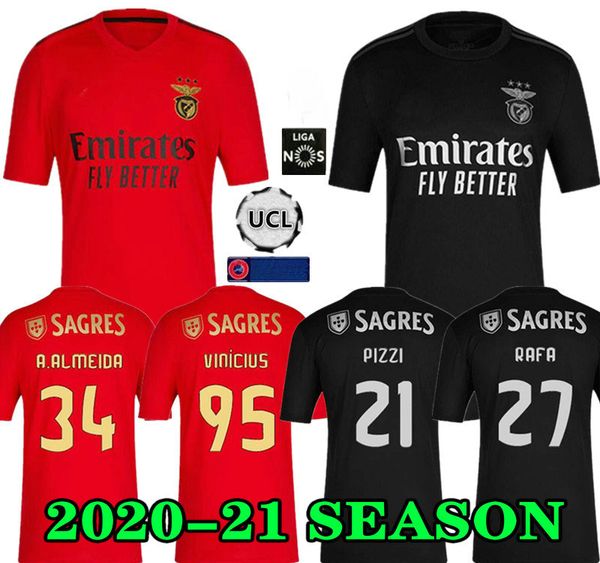 

20 21 joao felix camisa de futebol benfica ruben dias kids camiseta de fÃºtbol pizzi rafa jones soccer jersey men football shirt, Black;yellow