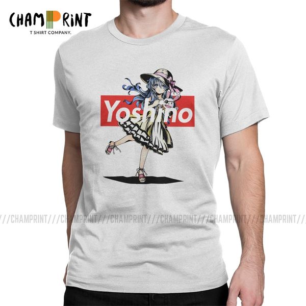 

date a live anime yoshino t-shirts for men vintage 100% cotton tees crew neck short sleeve t shirt printed clothing