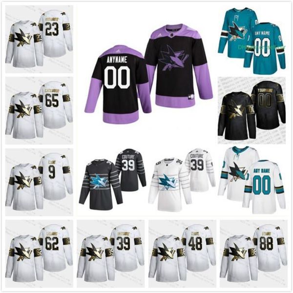 

2020 golden edition san jose s-6xl sharks erik karlsson logan couture timo meier evander kane martin jones tomas hertl 88 brent burns jersey, Black;red