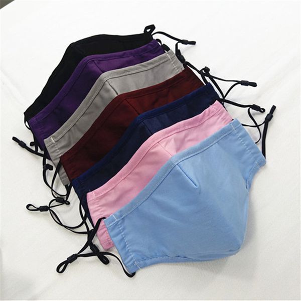 

face mask dustproof anti-fog face masks solid color cotton mouth cover men women washable breathable protective face mask 13 colors