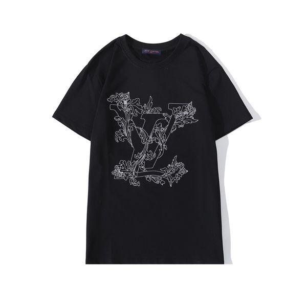 

2020 embroidery print letter t-shirt men women fashion clothing short sleeve punk hip hop tee summer skateboard casual tee, White;black