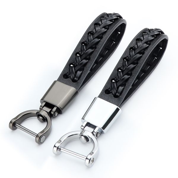 

leather valet keychain handmade genuine leather car key chain key ring for car chain bag men women in gift, Silver