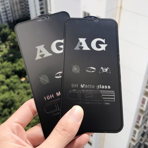 

10шт / lot ag матовый 9н закаленное стекло для iphone 11 11pro max xs max xr x 8 7 6 6s plus se 2020 полное покрытие против отпечатков пальц