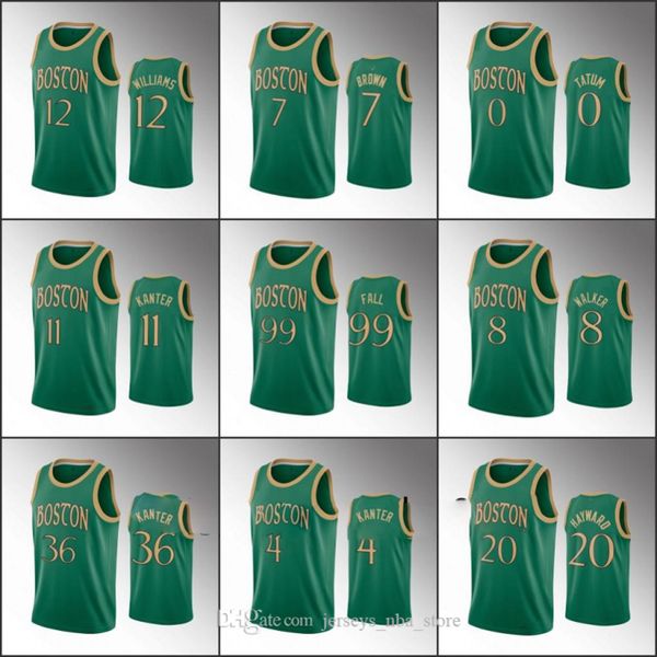 

мужчины джейсон татум джейлен браун boston tacko fall kemba уокер марк гордон смарт hayward celtics пользовательские 2020 джерси, Black;red