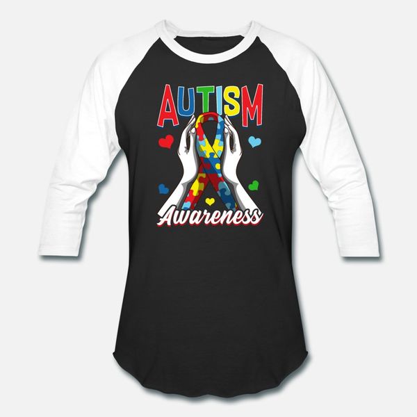 

colorful autism awareness day puzzle ribbon t shirt men personalized short sleeve round neck clothing gift building summer style shirt