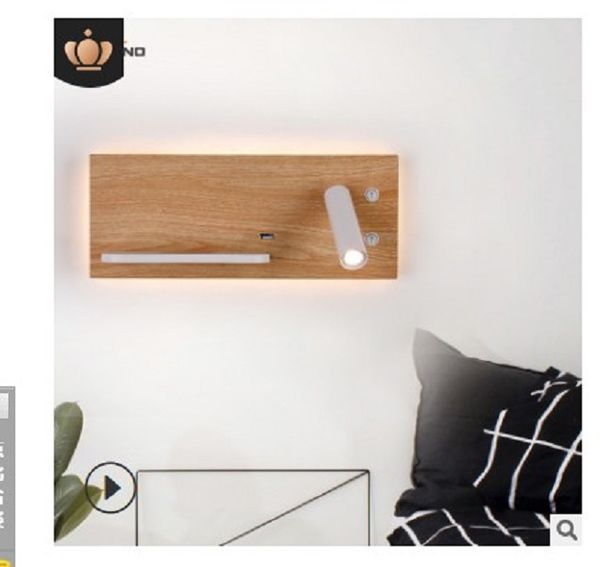 

2020 simple l bedroom study usb wireless charging head led reading small wall lamp multifunctional lighting 3w 110-240v b025