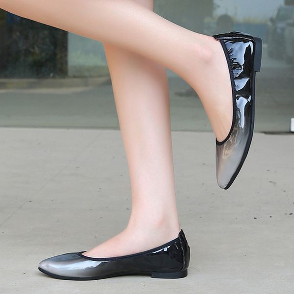 

flat shoes women large size 35-46 women shoes egg roll female soft bottom peas shallow mouth daily, Black