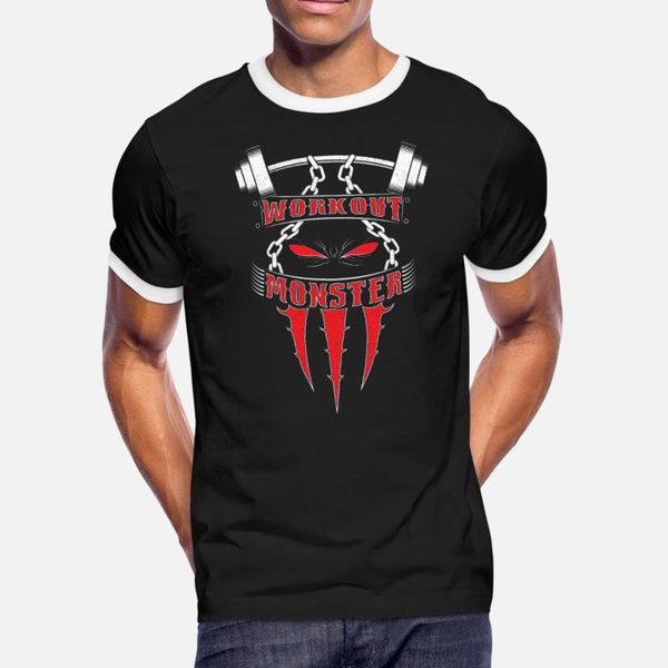 

workout monster t shirt men designer tee shirt o-neck original graphic fashion summer style unique shirt, White;black