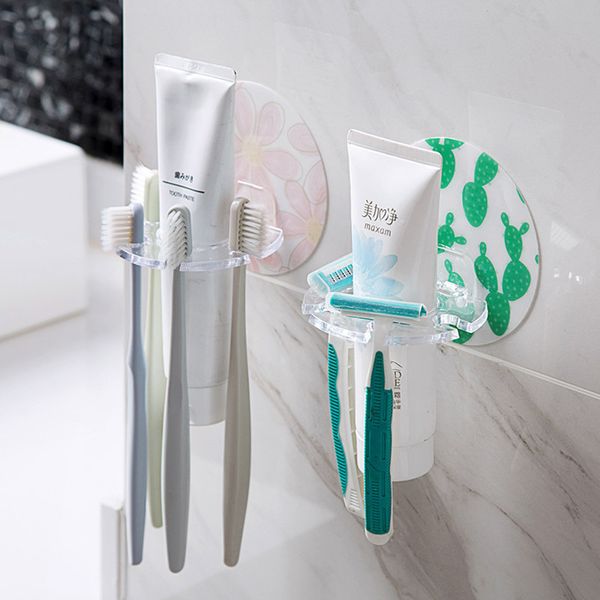 

bathroom accessories 1pc plastic toothbrush holder toothpaste storage rack shaver tooth brush dispenser bathroom organizer access