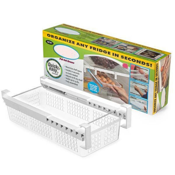 

fridge mate drawers refrigerator pull out bins snap on drawer fridge organizer js22