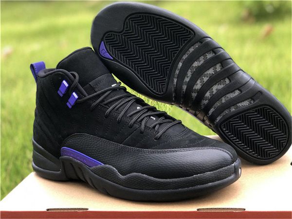 

2020 new authentic 12 dark concord basketball shoes men black purple real carbon fiber outdoor sports sneakers ct8013-005 with original box