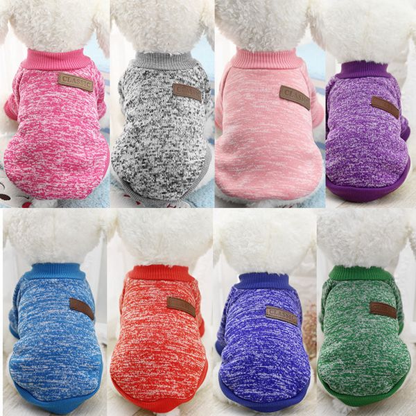 

11 colors dog clothes for small soft pet sweater clothing winter pets classic puppy dogs apparel accessories