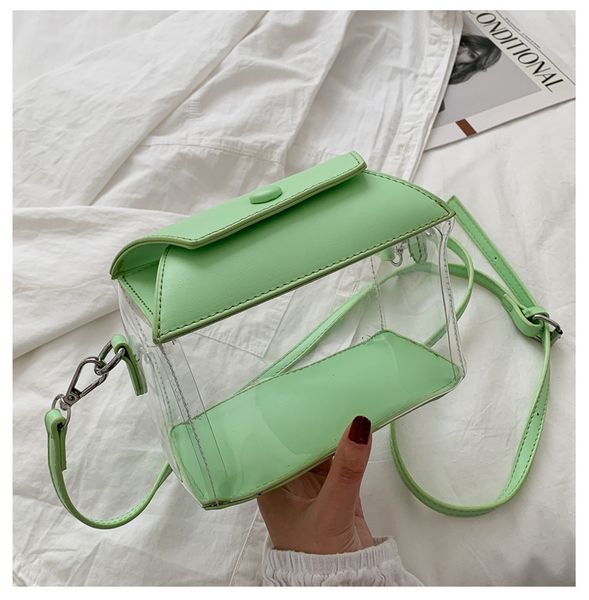 

pvc transparent crossbody bag for women small square box shoulder bags clear waterproof handbag totes for women girls purse