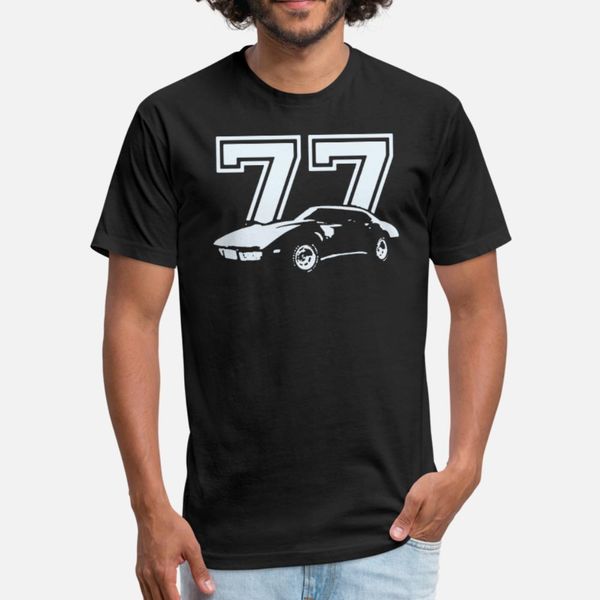 

1977 chevrolet corvette t shirt men knitted tee shirt round collar original loose comfortable spring autumn family shirt