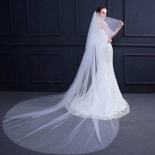 

вуаль mariée de гребень long noiva cut wedding 3 модные аксессуары край платье sluier с метр voile люкс tqyml, Black