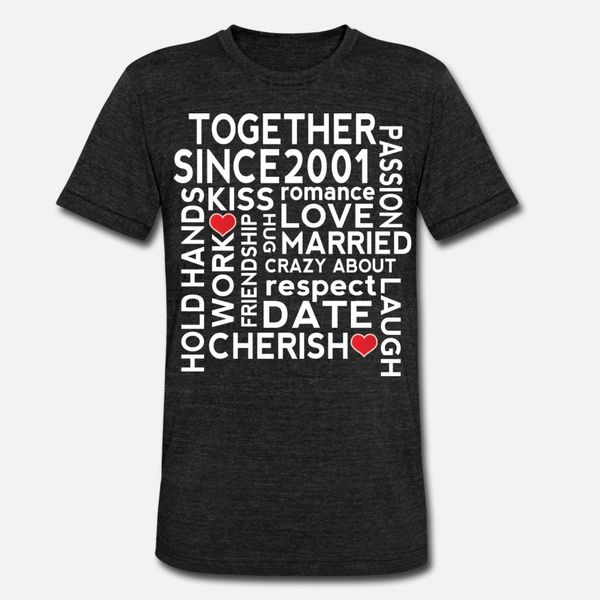 

2001 wedding anniversary t shirt men designer 100% cotton euro size s-3xl family graphic breathable summer style vintage shirt