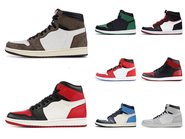 

2020 new arrival jumpman 1 mid black red purple grape black white panda basketball shoes 1s men women sneakers #805