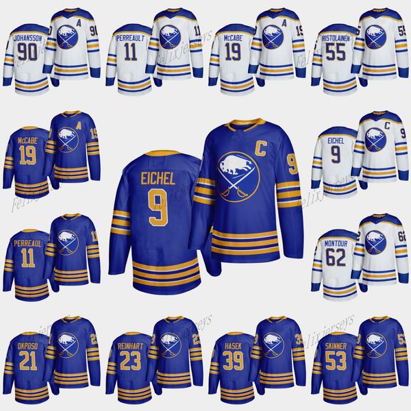 

9 jack eichel 26 rasmus dahlin rasmus ristolainen youth buffalo sabres 2020-21 home royal jersey sam reinhart marcus johansson, Black;red