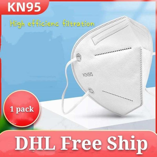 

DHL free shipping white KN95 mask 5-layer filter no breathing valve disposable fabric dustproof and windproof KN95 respirator anti-fog outdo
