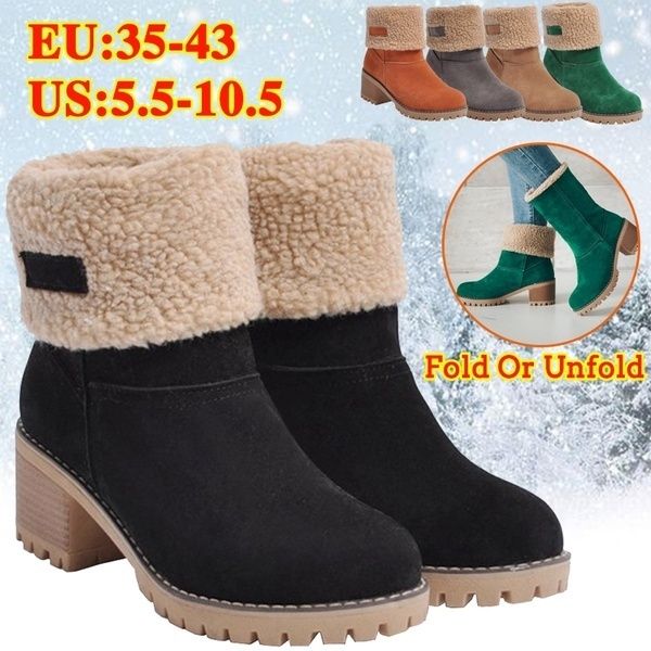

women's winter snow boots 2020 keep warm flock fur ankle boots ladies comfortable slip on anti-slip outdoor shoes short booties, Black