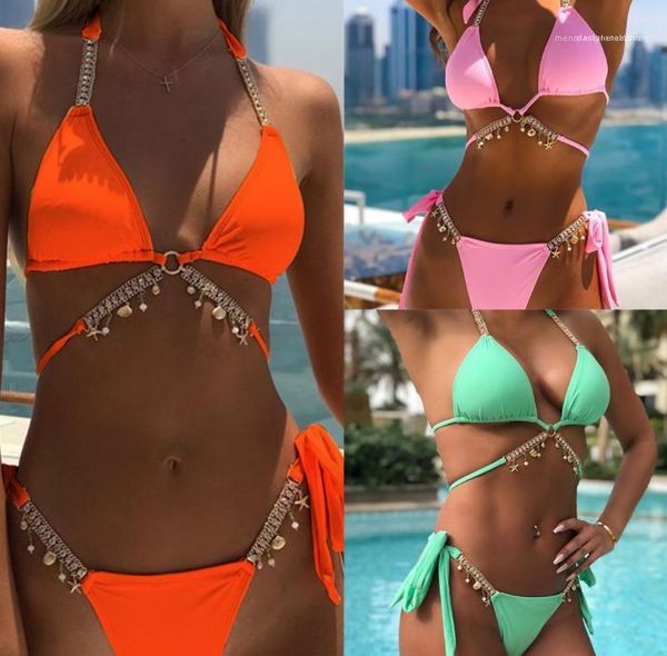 

designer bikini fashion casual rhinestone two piece swimwear suits holiday womens beach swimsuit summer women, White;black