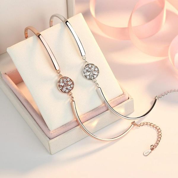 

luxury fashion women bangles pulseira simple elegant shinning rhinestone bracelet female jewelry gift partyh, Black