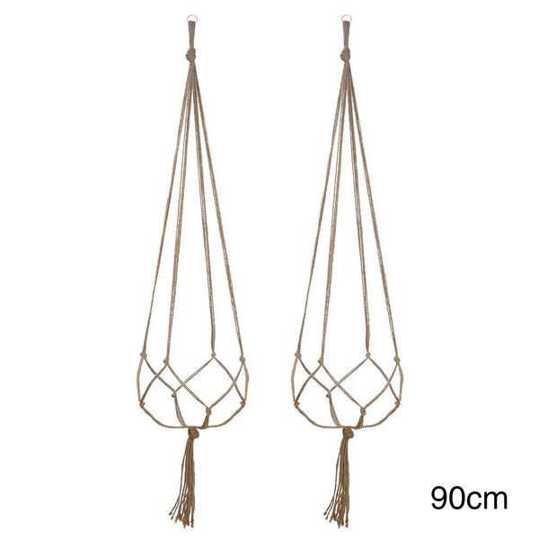 

2pcs wall decoration hanging basket plant hanger knitted rope flower pot holder