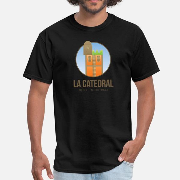 

la catedral medellin, colombia t shirt men character tee shirt s-xxxl solid color loose funny spring family shirt, White;black