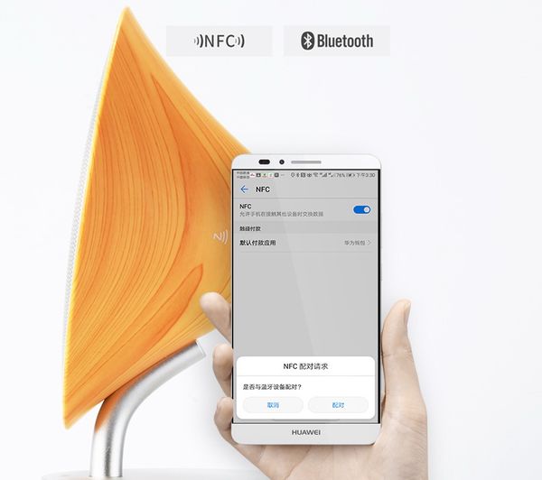 

wood grain bluetooth speaker deskstereo audio touch key design built-in battery sound box support nfc tf card usb aux input