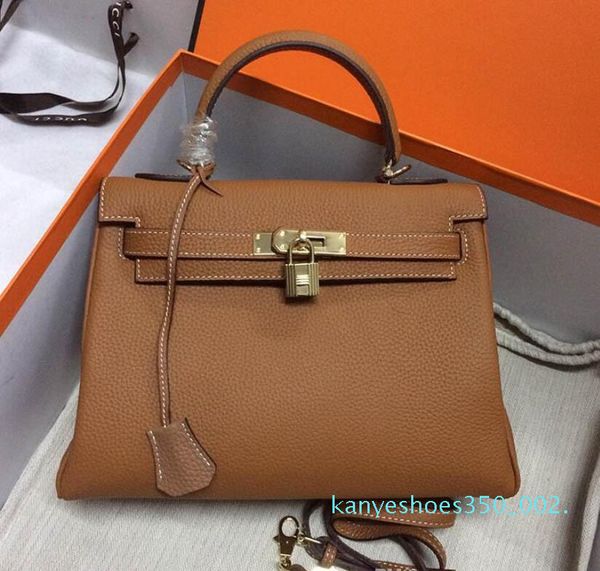 

k02 32cm 28cm 25cm 2020 fashion totes shoulder bag with lock women lady cowhide genuine leather fashion handbag factory wholesale