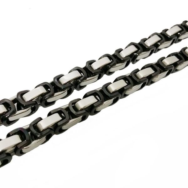 

tisnium black silver color necklaces bracelets for men women byzantine box chain stainless steel choker gift