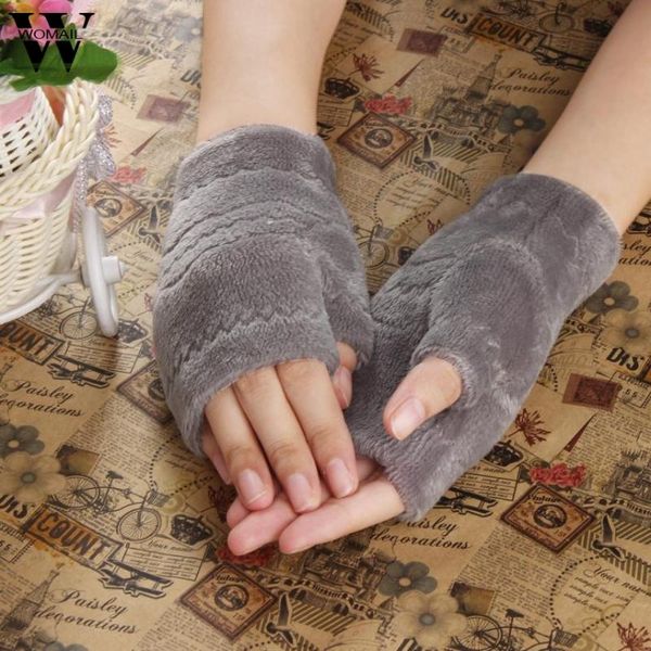 

five fingers gloves 2021 lady winter thick warm keyboard leak finger oct18, Blue;gray