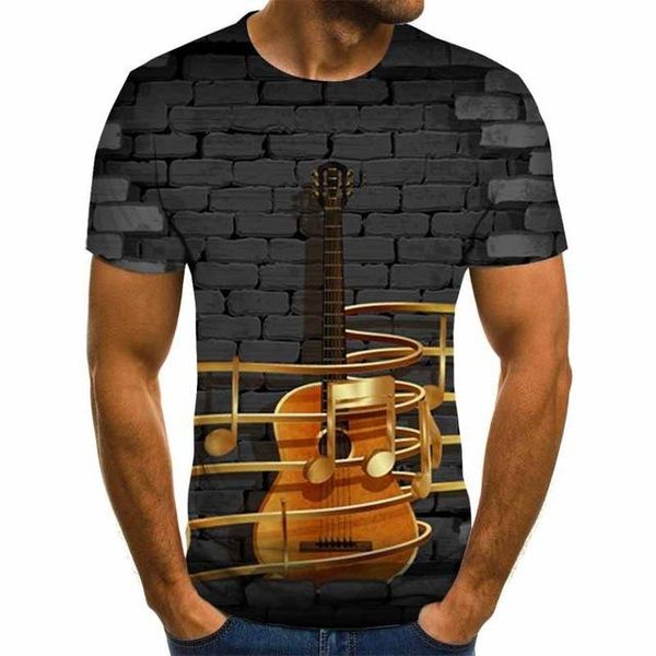

new product launch summer female fun guitar printed music t-shir 3d print shirts graphic hippie hentai men clothing