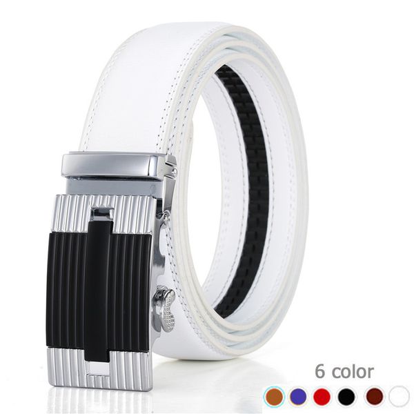 

cow genuine leather belt men genuine luxury leather belts for men strap male metal automatic buckle, Black;brown