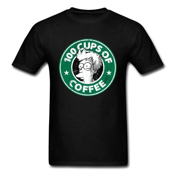 

men rife design shirt 100 cups of coffee logo anime printed t shirt plus size camisetas steven universe kirby funny