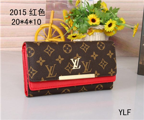 

2020 brand men and women fashion high quality long short wallet storage photos change multi-card wallet clutch Coin Purse W26, Red;black