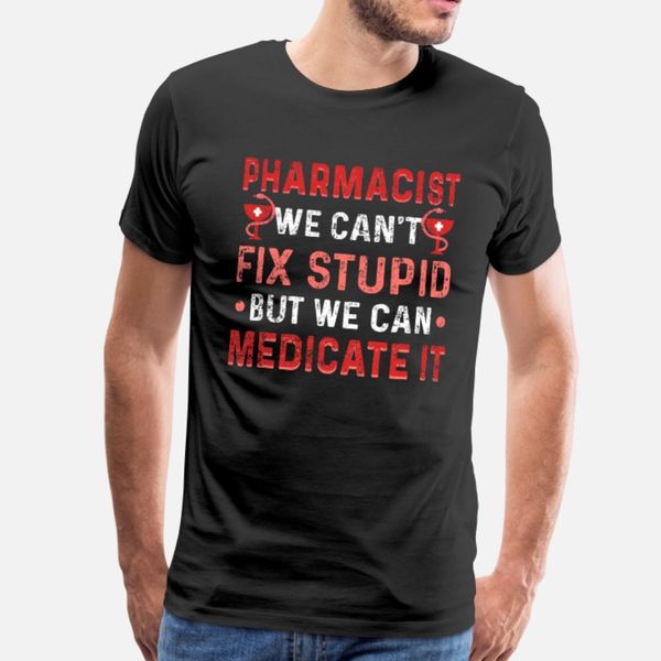 

pharmacy t shirt men print 100% cotton round collar solid color fit building summer style leisure shirt
