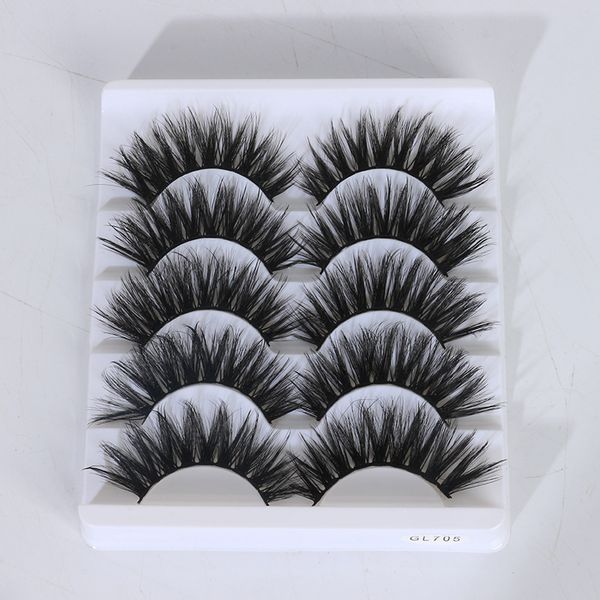 

false eyelashes eyelash 5 pairs 3d natural wispy fluffy dramatic volume fake lashes makeup beauty handmade extension silk