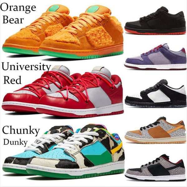 

fashion low dunky yellow orange bear chunky dunky platform shoes travis scotts varsity royal black white cement men running sneakers 36-45