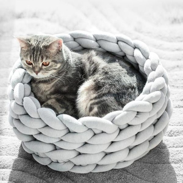 

cat beds & furniture warm pet nest dog bed diy manual sofa nestfor small medium dogs cats soft house round washable