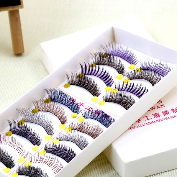 

false eyelashes pure hand-made color cotton stalk makeup natural various colors