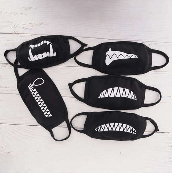 

anti dust face mouth mask reusable breathable cotton protective children kid cartoon cute anti-dust mouth face mask, Black