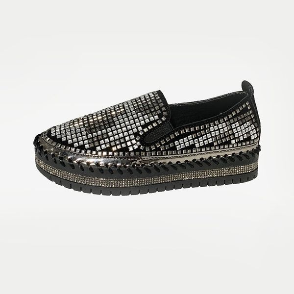

laasimi autumn women loafers plus size snake women shoes fashion slip-on shoes woman casual ballet flats female sneakers, Black